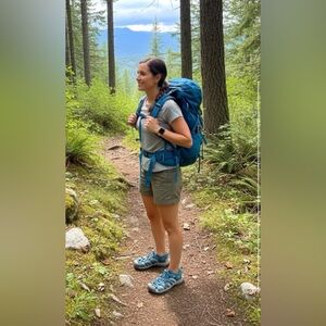 Keen WHISPER Women's 8 Blue  Waterproof Trail Hiking Open Back Sandals .